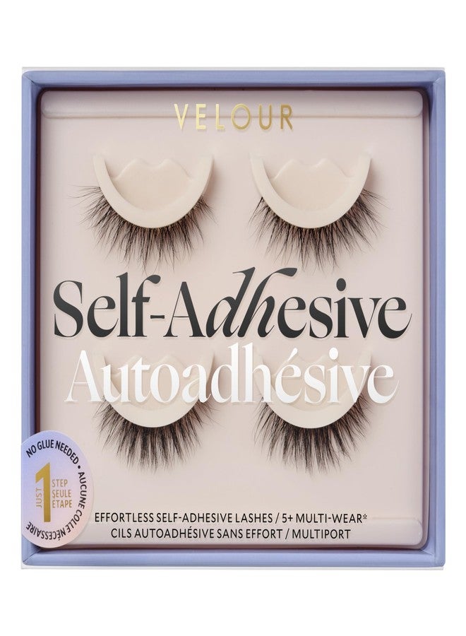Velour Effortless Self Adhesive Eyelashes (2-Pack), Reusable Pre Glued Strip Lashes, No Trim Needed Lash Strips, Press On Eyelashes No Glue Needed, Lightweight Adhesive Eyelash Strips - Image 1